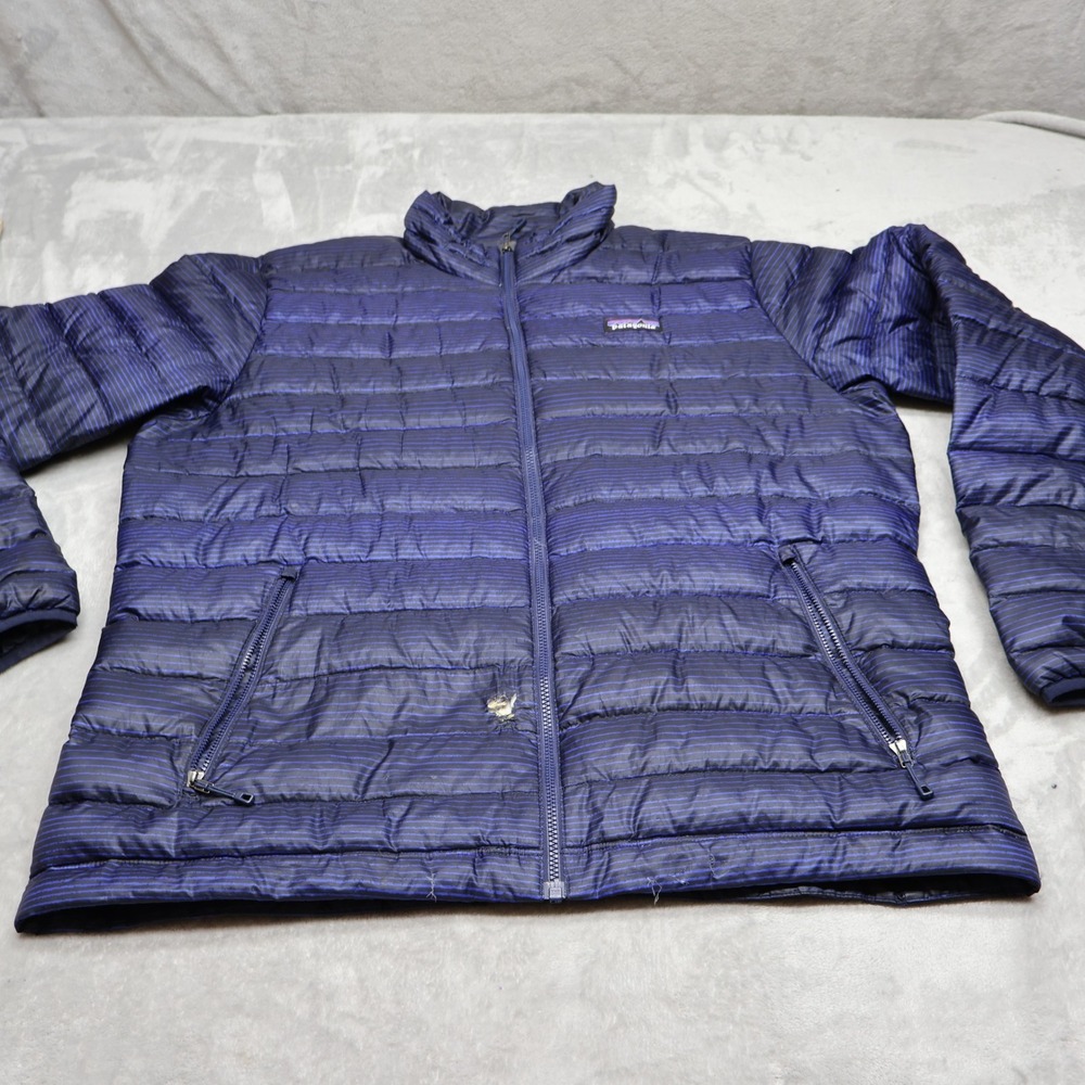 Patagonia Down Sweater Jacket Men Large Blue Insulated Light Pack Puffer READ